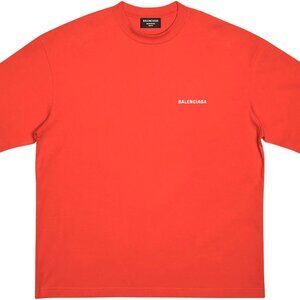 T-shirt Balenciaga Rouge Logo Print - Essential Luxe - Taille L